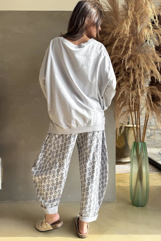 Lagen Lantern Sleeve Sweatshirt Smoke